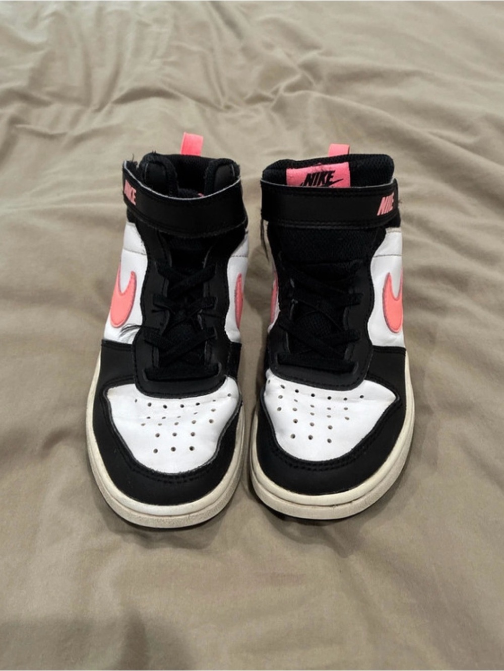 Nike Kids High-Top Sneakers Black, White & Pink Accent